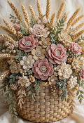 Panier de Roses beaded autumn wall art print
