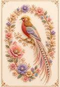 Pastel pheasant adorned with pearls