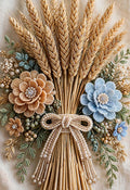 Gerbe Bleu Ciel beaded autumn wall art print