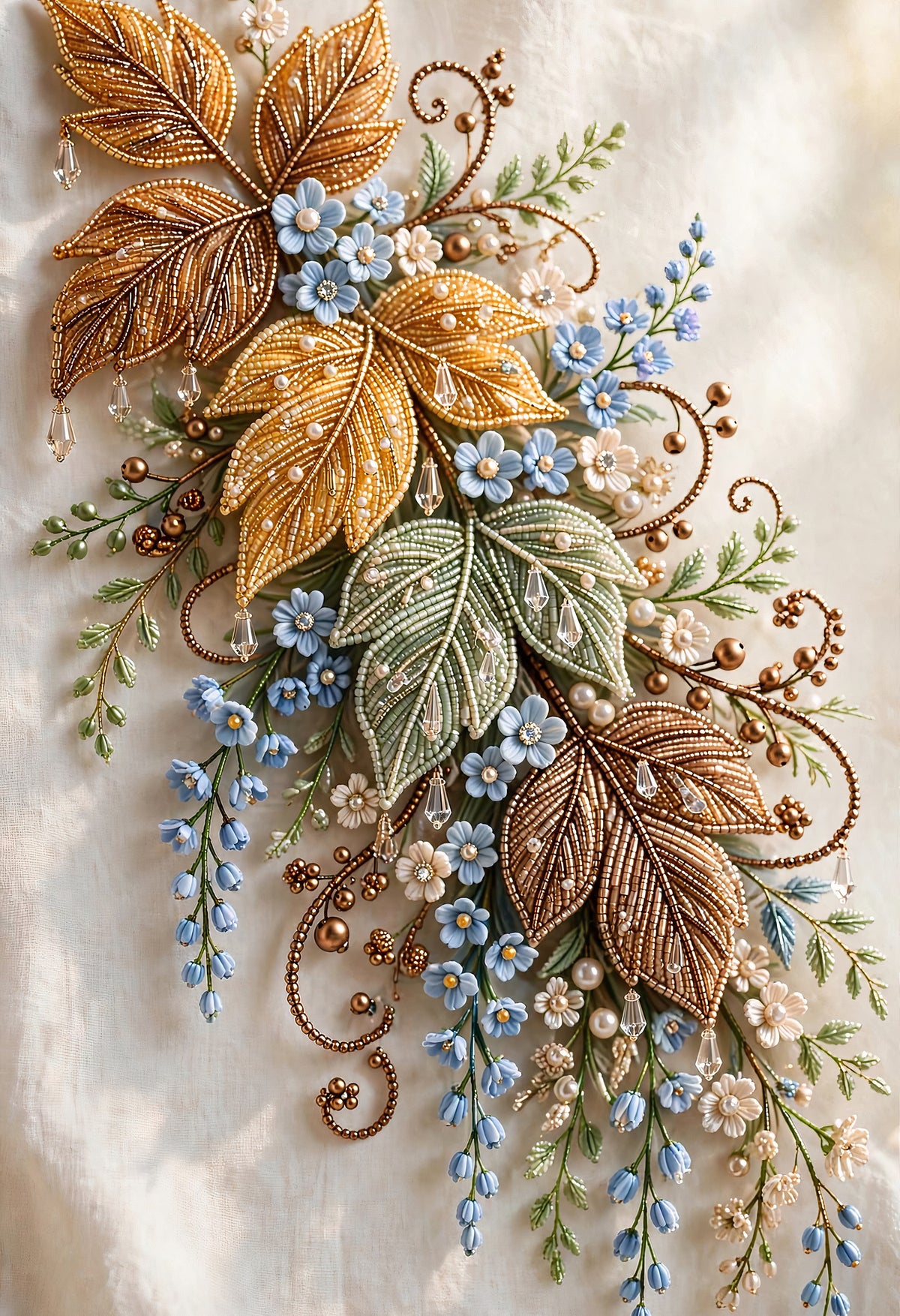Feuilles d'Automne beaded autumn wall art print
