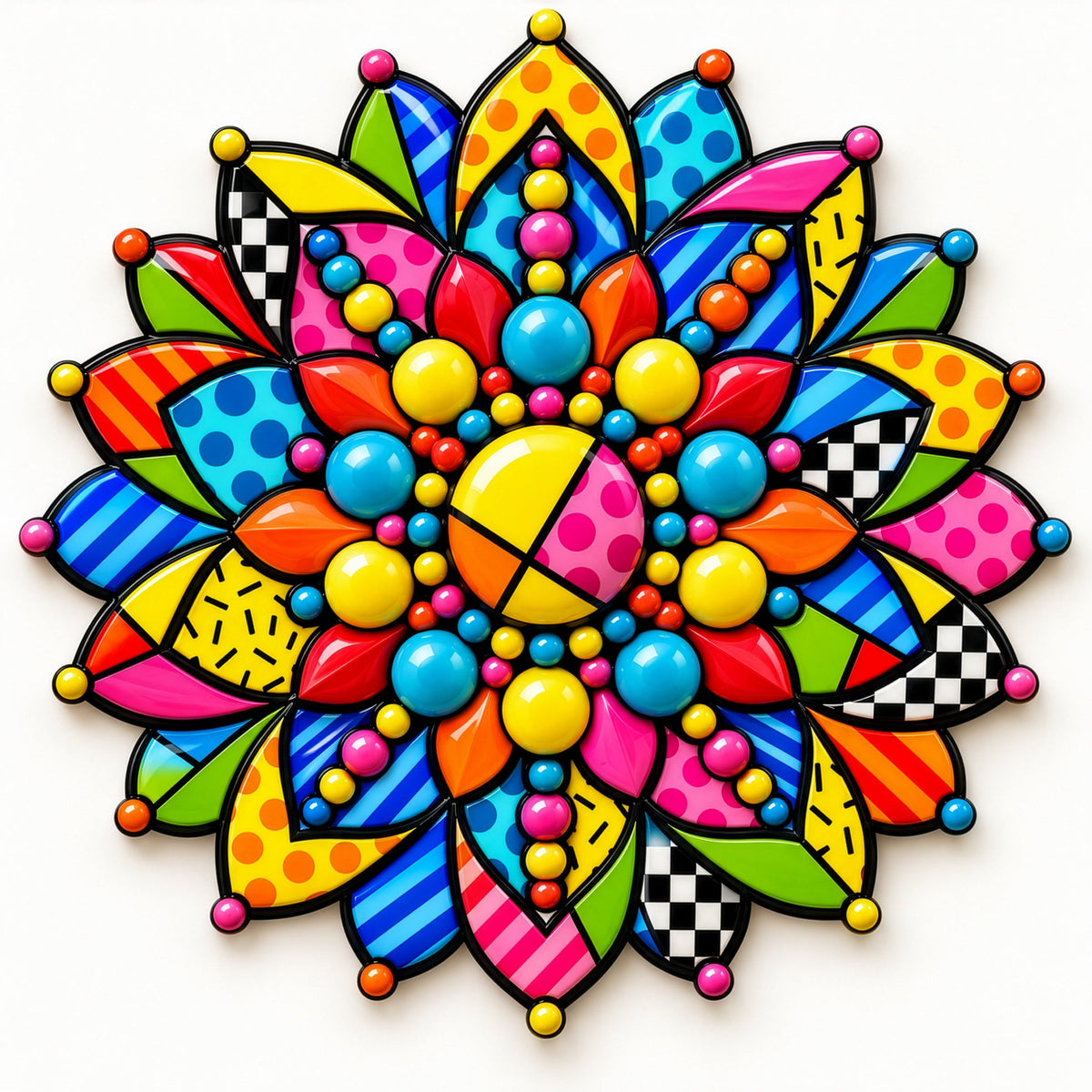 Blooming Mandala — vibrant floral mandala art print