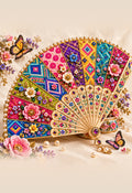 L'Éventail beaded patchwork fan wall art print