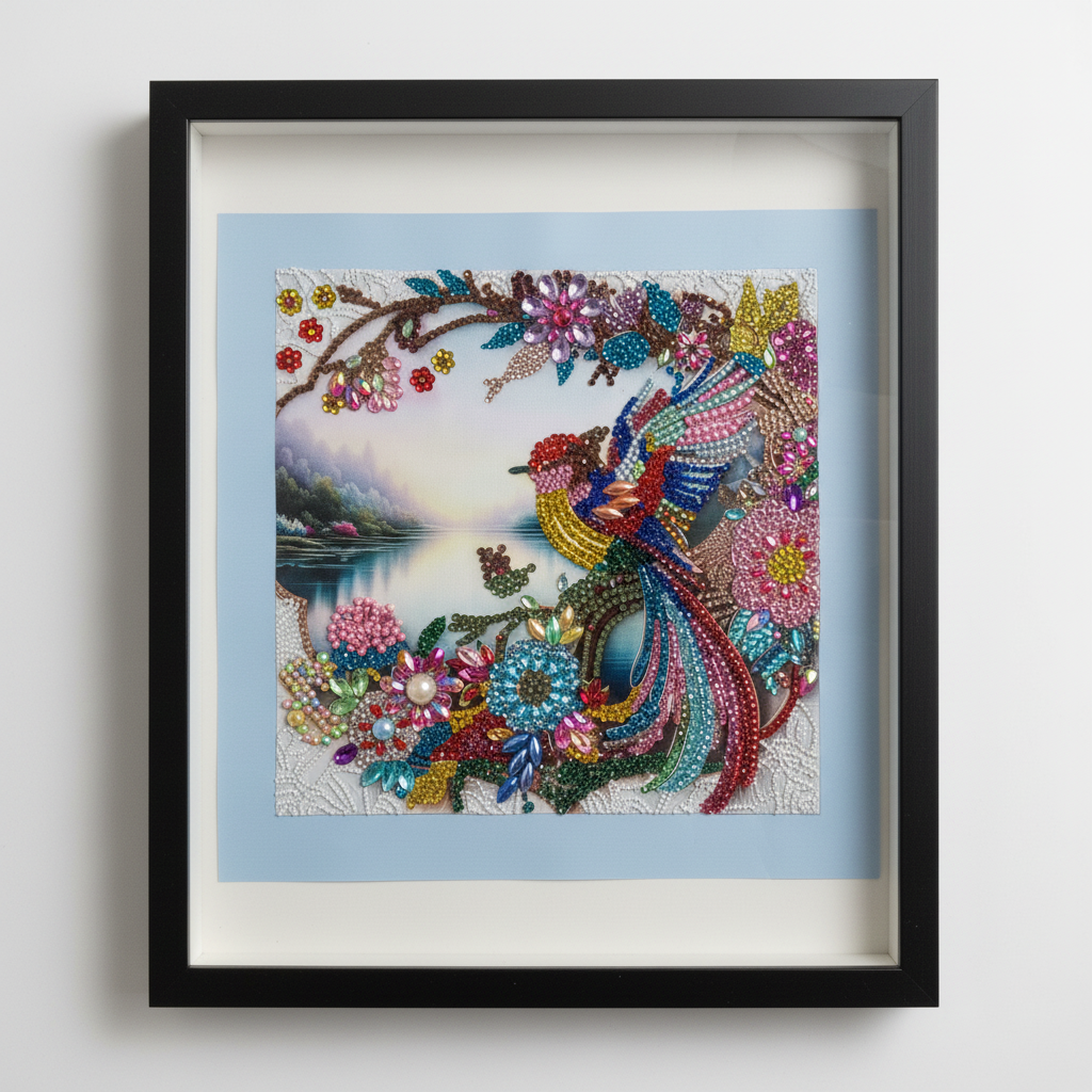 Paradise Bird — Framed Crystal Wall Art 30x30
