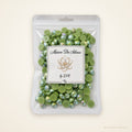 Maison Du Silence bag of green AB flatback pearls, 10 mm, 60g