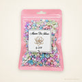 Pink bag of Pastel Dream bead mix, 60g, in pastel pink, lavender, blue, green and white
