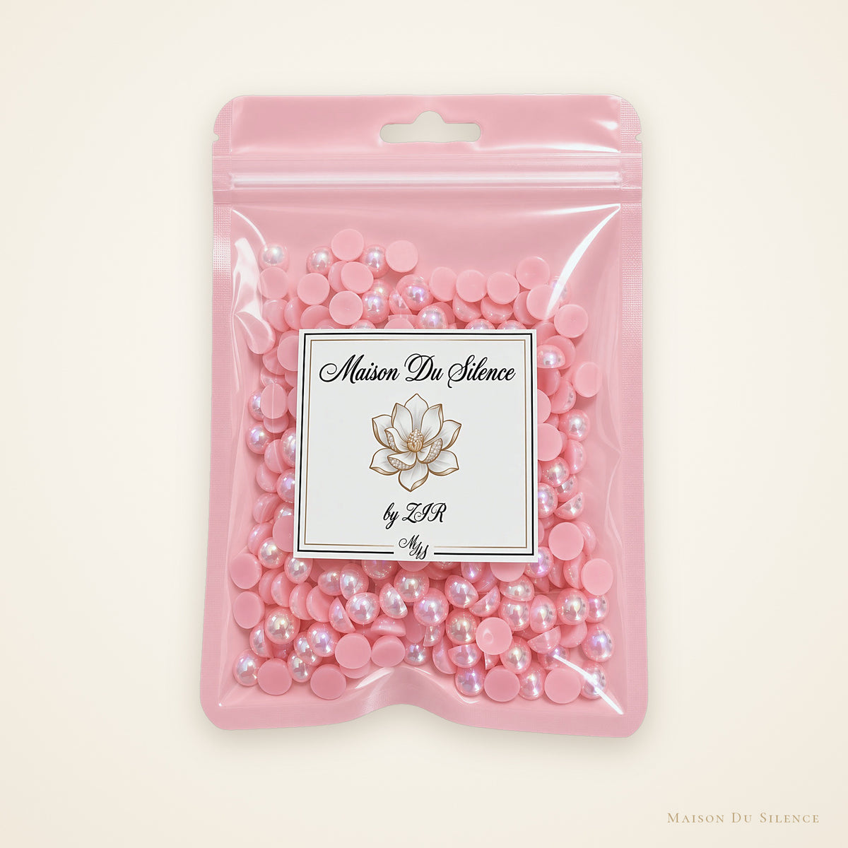 Pink bag of Pink Dream bead mix, 10 mm, 60g, with pearlescent and iridescent finishes