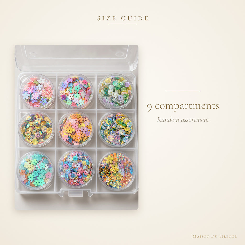Premium Mystery Sequin Kit with 9 compartments, random assortment