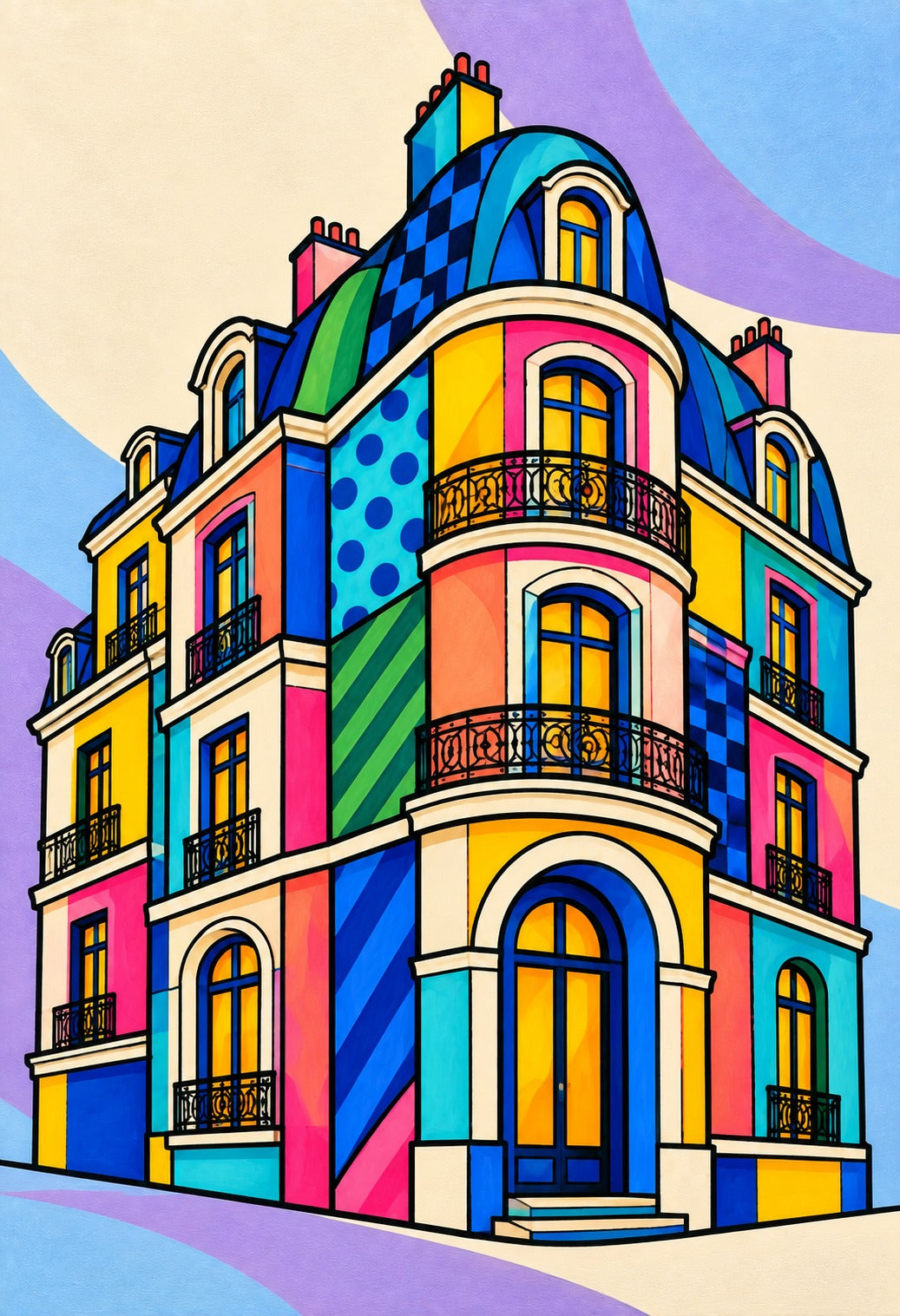 Parisian Rêve — pop art Paris building fine art print