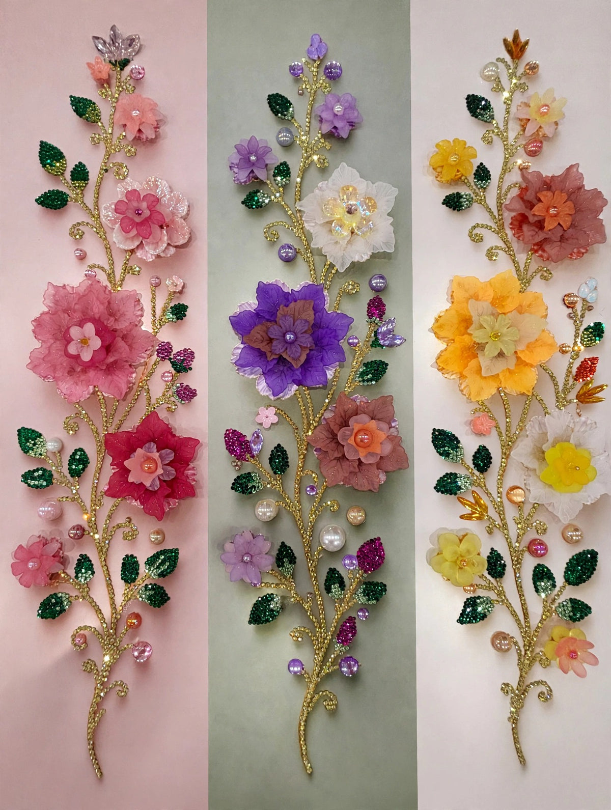 Jardín de Enredaderas — Arte floral con cuentas hecho a mano 13x19