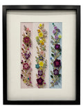 Columnas Florales Pastel — Cuadro enmarcado hecho a mano 13x19