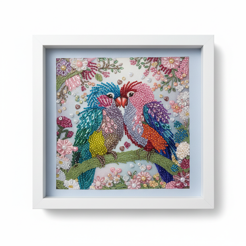 Seashell Symphony - Lovebirds Rhinestone Art