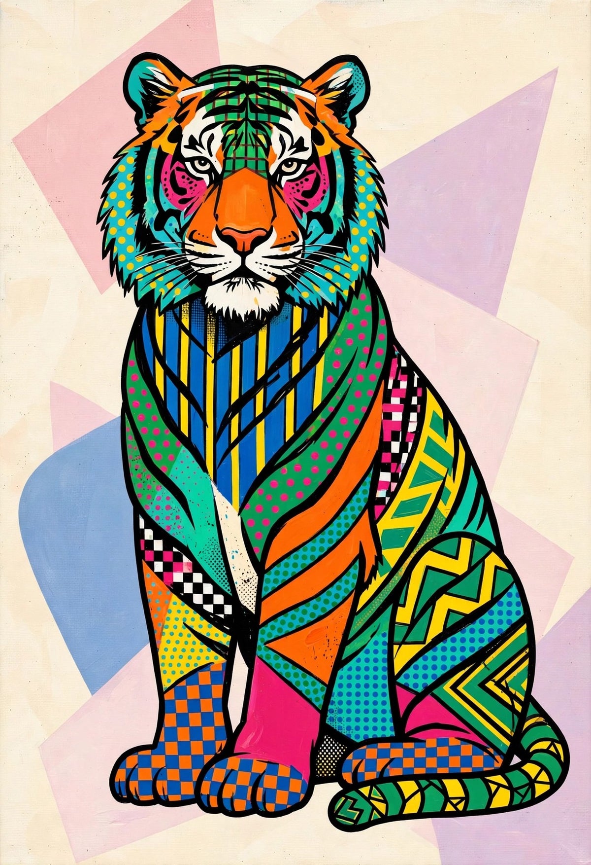The Joyful Tiger — pop art tiger fine art print