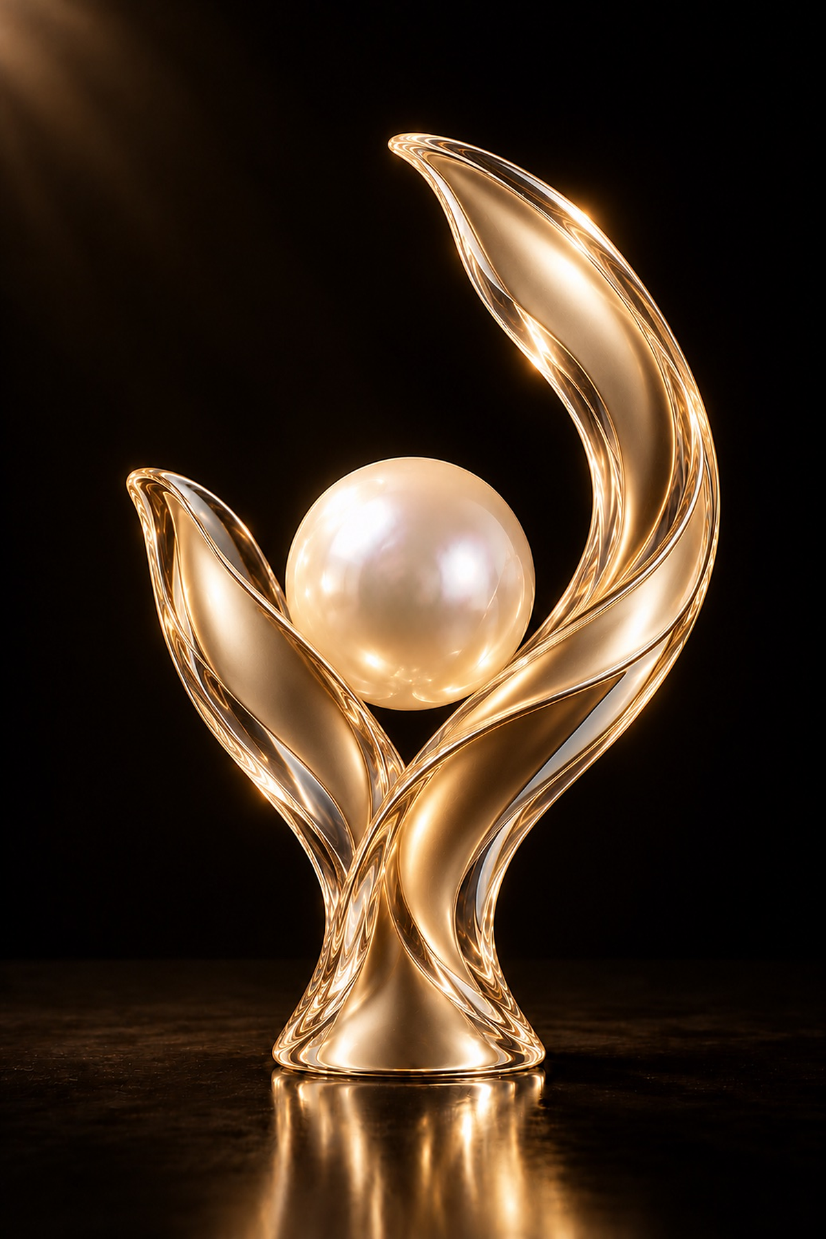 The Inner Sun — a radiant pearl held in golden crystal forms