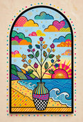 Window to Joy — pop art window seascape fine art print